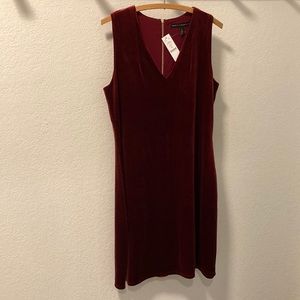 New WHBM burgundy velvet dress